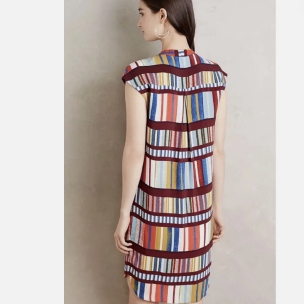 Maeve Anthropolgie Au Revoir Multicolor Library Print Dress Size 4 - Picture 4 of 14